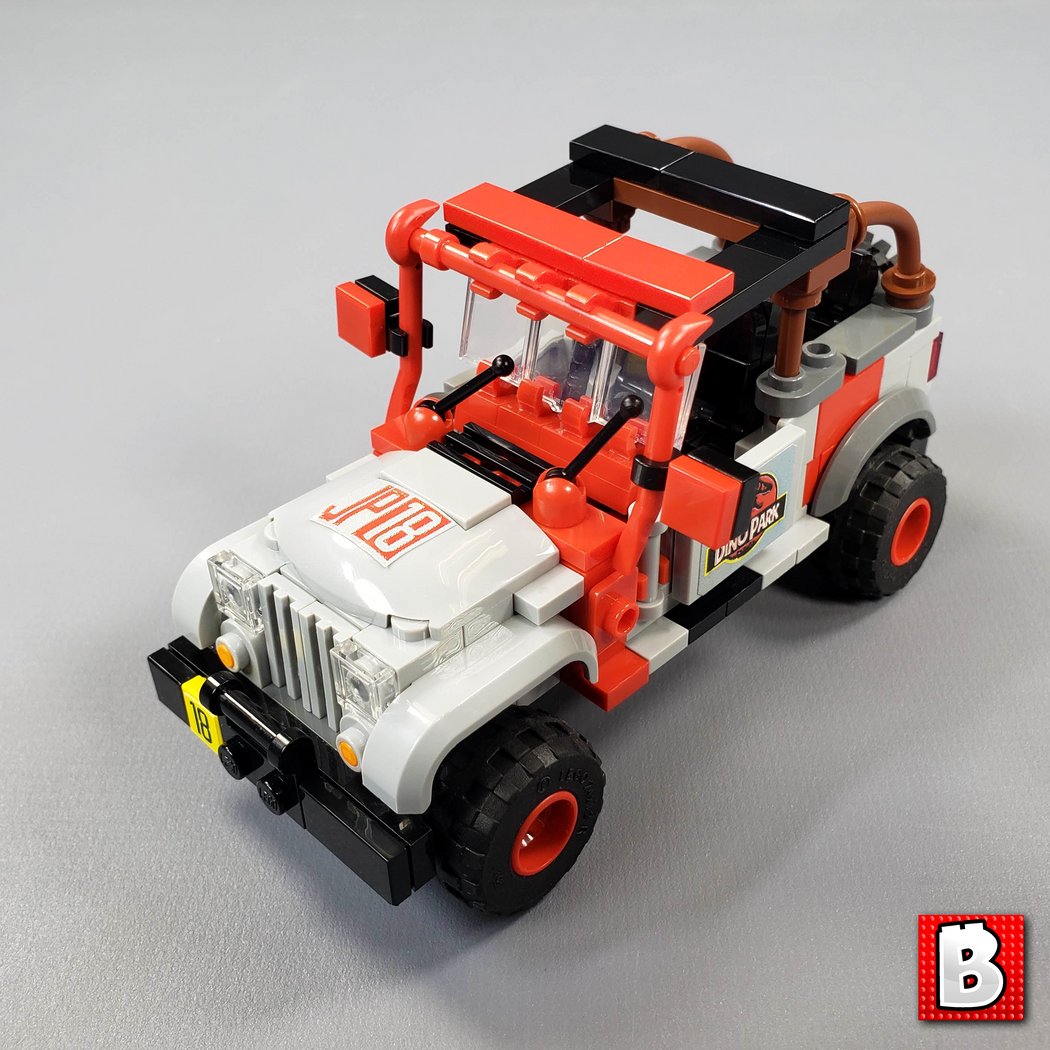 Jurassic Park Jeep and Explorer Minifig Scale Brick Vault